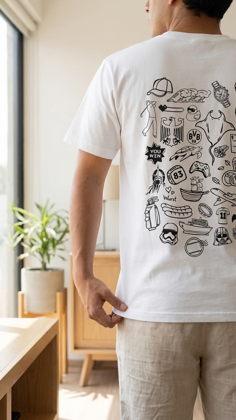 Espalda playera iconos para ambos