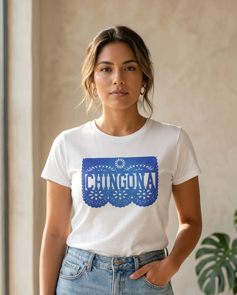 Playera de dama chingona blanca